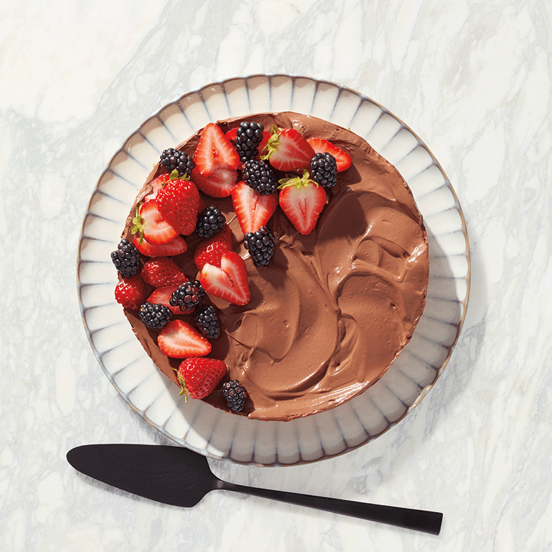 Dark chocolate tart with berries