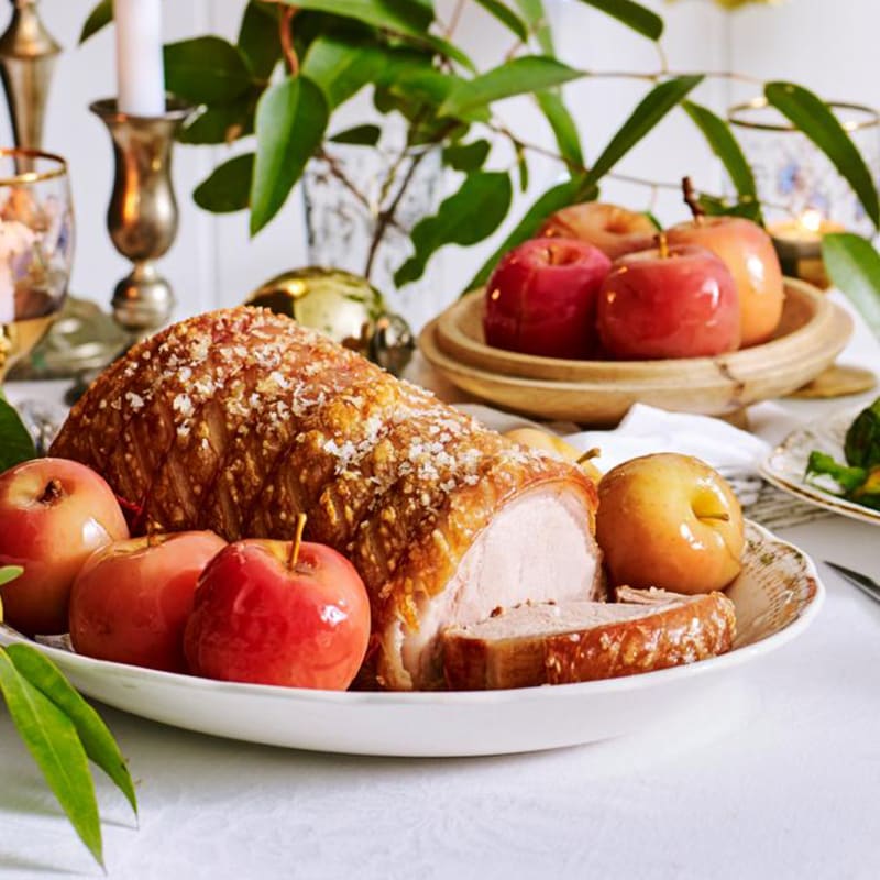 Photo of Roast pork with pickled apples and mustard gravy by WW