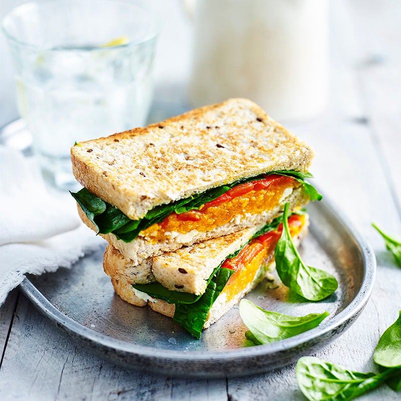 Roasted pumpkin, ricotta and spinach toastie | Healthy Recipe | WW ...